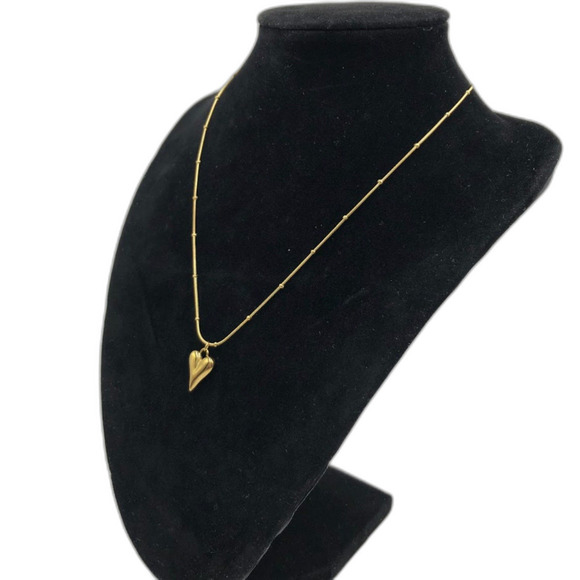 18K Gold Plated Women's "Heart" Necklace Waterproof Hypoallergenic Jewelry - Picture 7 of 13
